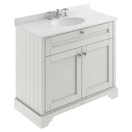 Old London 1000mm Cabinet & 3TH Single Bowl Grey Marble Top - Timeless Sand - LOF481 Large Image