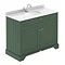Old London 1000mm Cabinet & Single Bowl White Marble Top - Hunter Green Large Image
