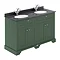 Old London 1200mm Cabinet & Double Bowl Black Marble Top - Hunter Green Large Image