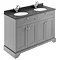 Old London 1200mm Cabinet & Double Bowl Black Marble Top - Storm Grey Large Image
