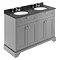 Old London 1200mm Cabinet & 3TH Double Bowl Black Marble Top - Storm Grey - LOF266 Large Image