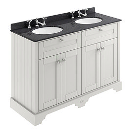 Old London 1200mm Cabinet & 3TH Double Bowl Black Marble Top - Timeless Sand - LOF466 Large Image