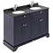 Old London 1200mm Cabinet & Double Bowl Black Marble Top - Twilight Blue Large Image