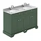 Old London 1200mm Cabinet & Double Bowl Grey Marble Top - Hunter Green Large Image