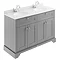 Old London 1200mm Cabinet & Double Bowl White Marble Top - Storm Grey Large Image
