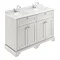 Old London 1200mm Cabinet & Double Bowl White Marble Top - Timeless Sand Large Image