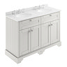 Old London 1200mm Cabinet & 3TH Double Bowl White Marble Top - Timeless Sand - LOF467 Large Image