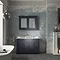 Old London 1200mm Cabinet & Double Bowl White Marble Top - Twilight Blue Feature Large Image