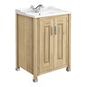 Old London - 600 Traditional 2-Door Basin & Cabinet - Natural Walnut - LDF503 Large Image