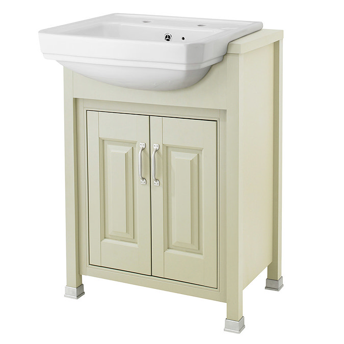 Old London - 600 Traditional Semi Recess Basin & Cabinet - Pistachio Large Image