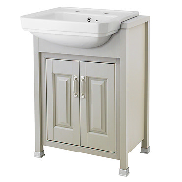 Old London - 600 Traditional Semi Recess Basin & Cabinet - Stone Grey Profile Large Image