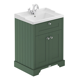 Old London 600mm 2-Door Cabinet & Basin - Hunter Green Large Image