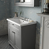 Old London 600mm 2-Door Cabinet & Basin - Storm Grey  Profile Large Image