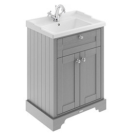 Old London 600mm 2-Door Cabinet & Basin - Storm Grey Large Image