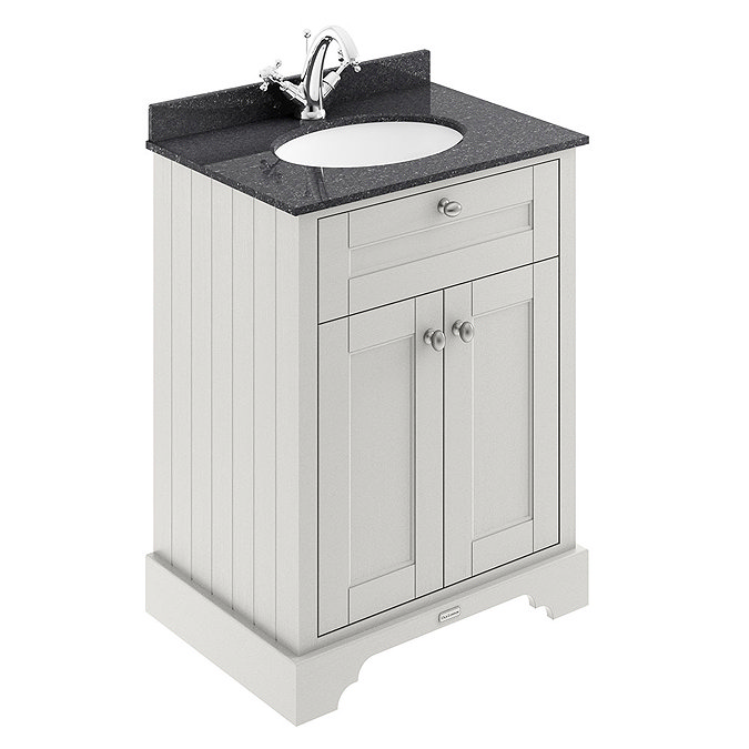 Old London 600mm Cabinet & Single Bowl Black Marble Top - Timeless Sand Large Image