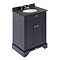 Old London 600mm Cabinet & 3TH Single Bowl Black Marble Top - Twilight Blue - LOF324 Large Image