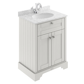Old London 600mm Cabinet & Single Bowl Grey Marble Top - Timeless Sand Large Image