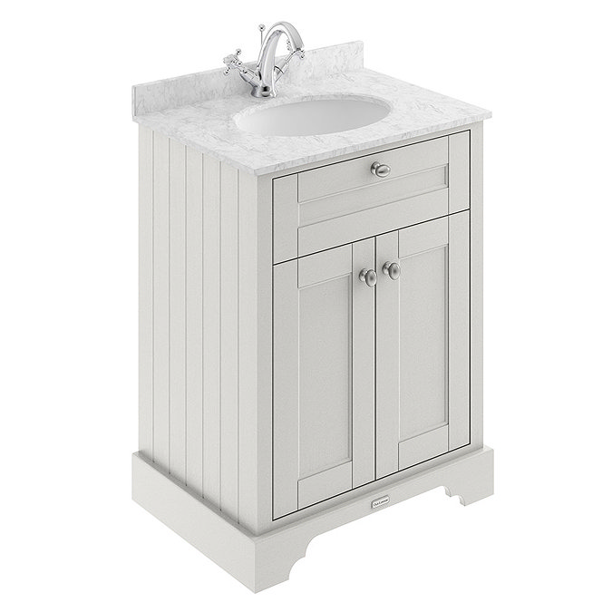 Old London 600mm Cabinet & Single Bowl Grey Marble Top - Timeless Sand Large Image