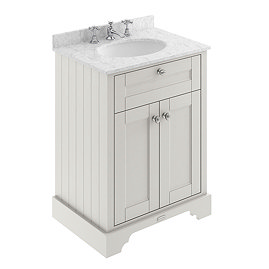 Old London 600mm Cabinet & 3TH Single Bowl Grey Marble Top - Timeless Sand - LOF426 Large Image