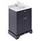 Old London 600mm Cabinet & Single Bowl Grey Marble Top - Twilight Blue Large Image