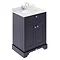 Old London 600mm Cabinet & Single Bowl White Marble Top - Twilight Blue Large Image