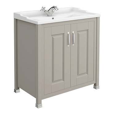 Old London - 800 Traditional 2-Door Basin & Cabinet - Stone Grey - LDF405  Profile Large Image