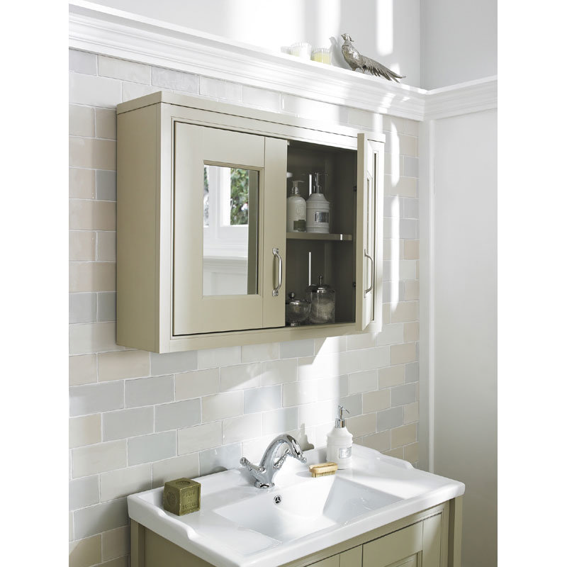 Walnut bathroom on sale mirror cabinet