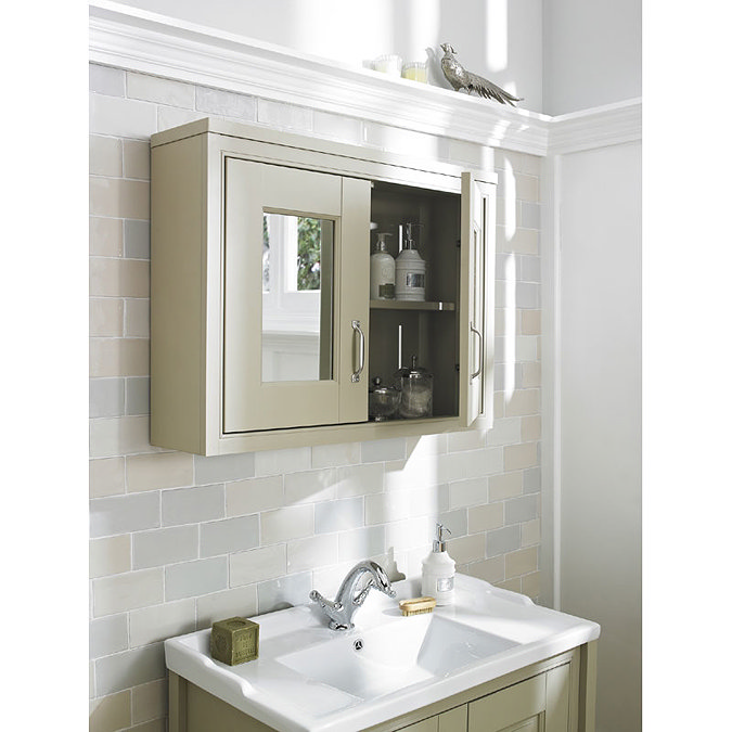 Old London - 800 Mirror Cabinet - Stone Grey - NLV415 Standard Large Image