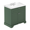 Old London 800mm 2-Door Cabinet & 3TH Basin - Hunter Green Large Image