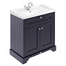 Old London 800mm 2-Door Cabinet & Basin - Twilight Blue Large Image