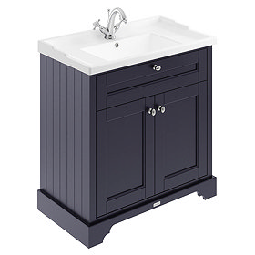 Old London 800mm 2-Door Cabinet & Basin - Twilight Blue Large Image