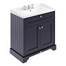 Old London 800mm 2-Door Cabinet & 3TH Basin - Twilight Blue Large Image