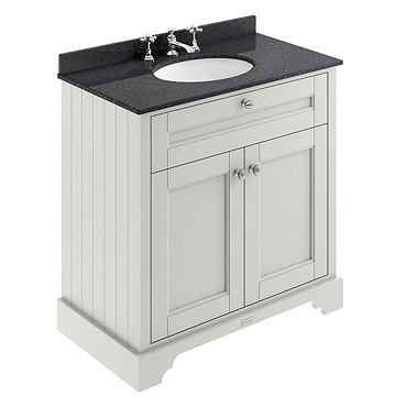 Old London 800mm Cabinet & Single Bowl Black Marble Top - Timeless Sand  Profile Large Image