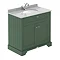 Old London 800mm Cabinet & Single Bowl Grey Marble Top - Hunter Green Large Image