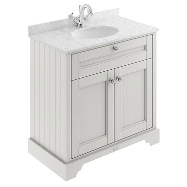 Old London 800mm Cabinet & Single Bowl Grey Marble Top - Timeless Sand  Profile Large Image