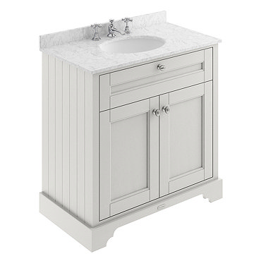 Old London 800mm Cabinet & Single Bowl Grey Marble Top - Timeless Sand  Profile Large Image