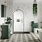 Old London 800mm Cabinet & Single Bowl White Marble Top - Hunter Green  Standard Large Image