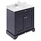 Old London 800mm Cabinet & Single Bowl White Marble Top - Twilight Blue Large Image