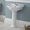 Old London - Chancery Traditional 1TH Basin & Full Pedestal - Various Size Options Profile Large Ima