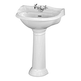 Old London Chancery Traditional 1TH Basin & Full Pedestal