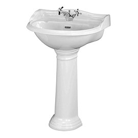 Old London Chancery Traditional 1TH Basin & Full Pedestal