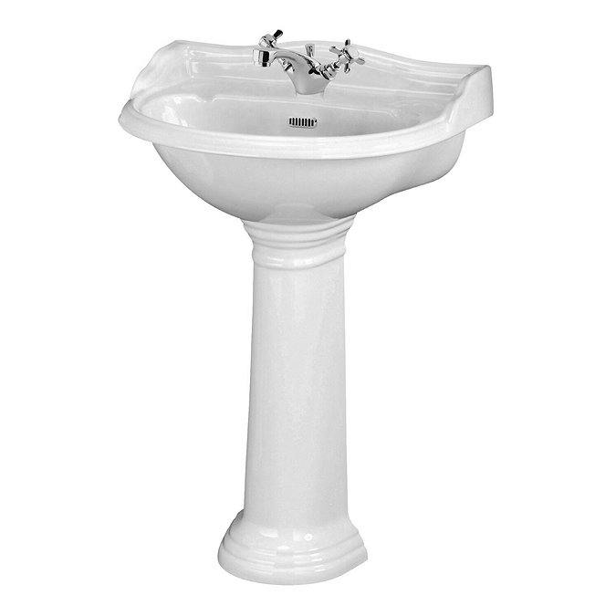 Old London Chancery Traditional 1TH Basin & Full Pedestal