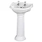 Old London Chancery 500mm 2TH Cloakroom Basin & Full Pedestal Large Image