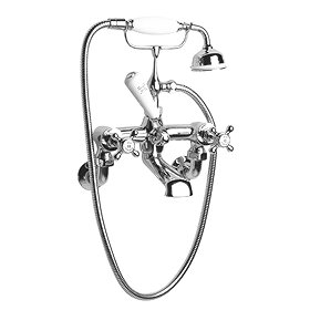 Old London - Chrome Edwardian Deck or Wall Mount Bath Shower Mixer - LDN314 Large Image