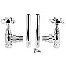 Old London - Chrome Traditional Radiator Valves (Angled) - LDR003 Profile Large Image