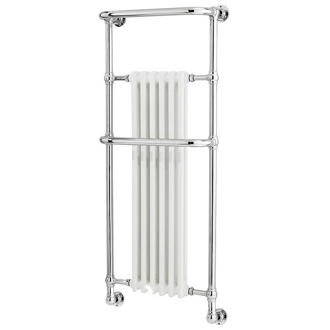 Old London - Chrome & White Wall Mounted Tilbury Radiator - 1365 x 575mm - LDR010 Large Image