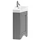 Old London Corner Vanity Unit - Storm Grey - 595mm with Brushed Nickel Handle - LOF209 Large Image