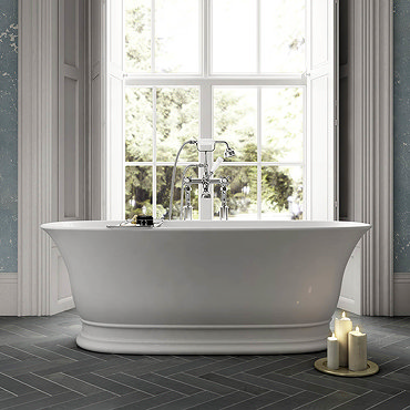 Old London Farringdon L1555 x W740mm Double Ended Freestanding Bath - NBB004  Profile Large Image
