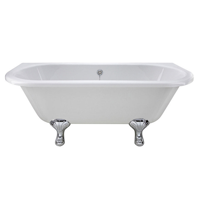 Old London Kenton 1690 x 745 'D' Shaped Back To Wall Bath + Chrome Leg Set  Feature Large Image