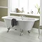 Old London - Kenton 1690 x 745 'D' Shaped Back To Wall Bath with Chrome Leg Set Large Image